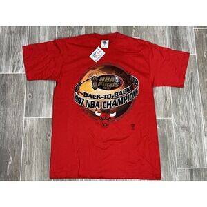 Vintage NWT Chicago Bulls Shirt NBA Finals 1997 Back to Back Champions Single